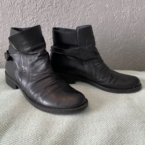 Matisse Leather Buckle Slouch Ankle Boots